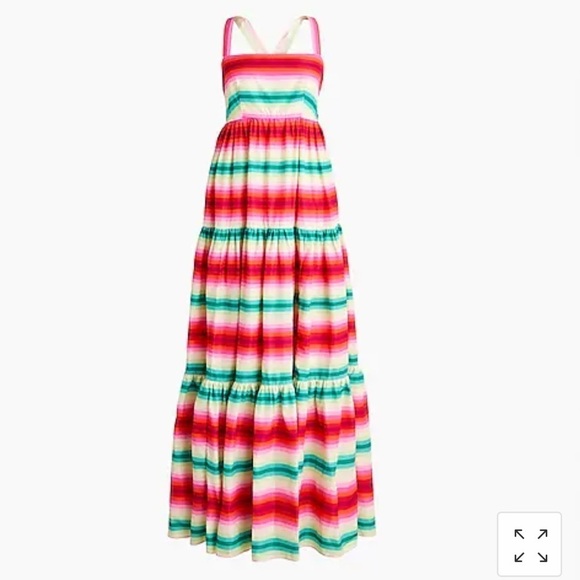Jcrew Tiered maxi dress in stripe AK672 - Picture 1 of 2